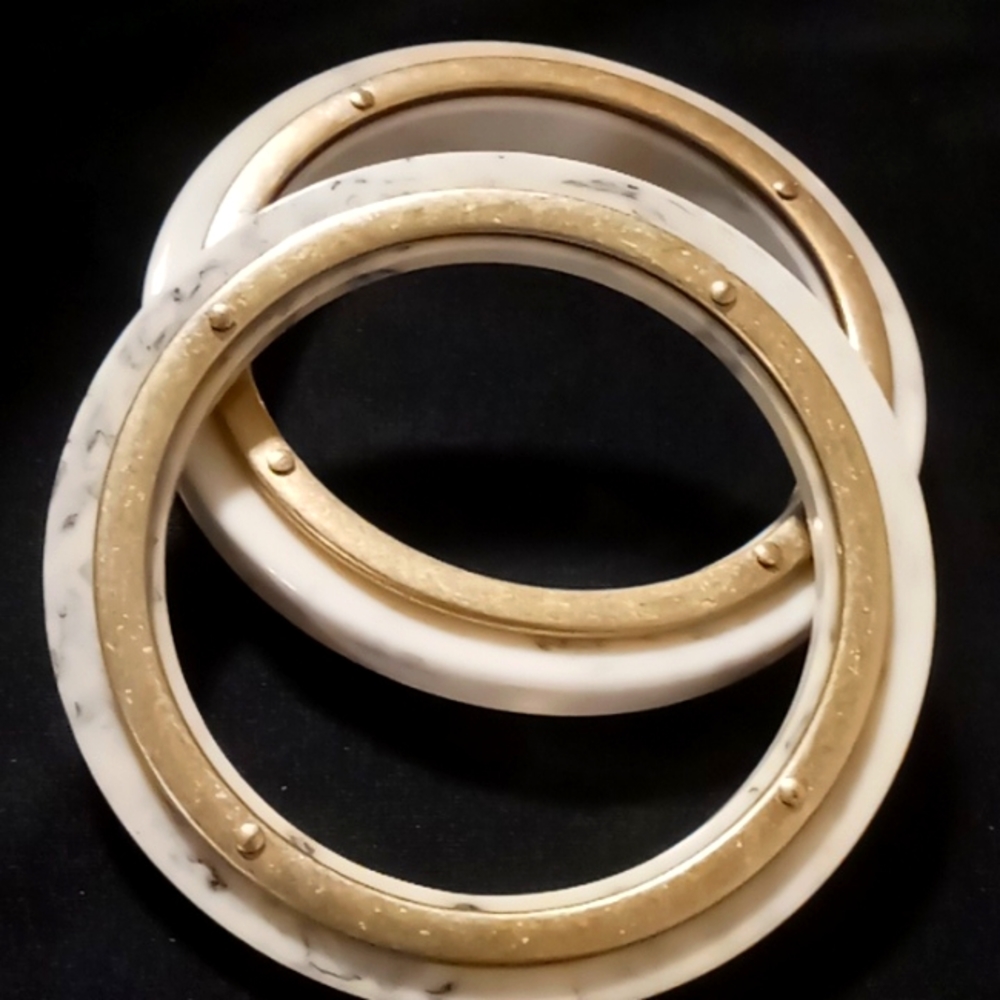 Macy's Gold and White Bracelets